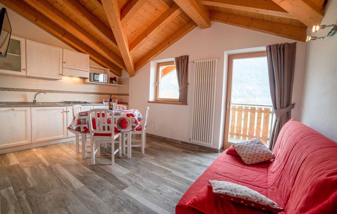 Residence Molveno 3 Stars AlpenRose - Between Lake Molveno and the Brenta Dolomites in Trentino - SUPERIOR SMALL TWO-ROOM APARTMENT